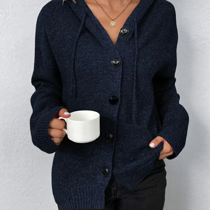 Cardigan Donna con Cappuccio e Coulisse Casual