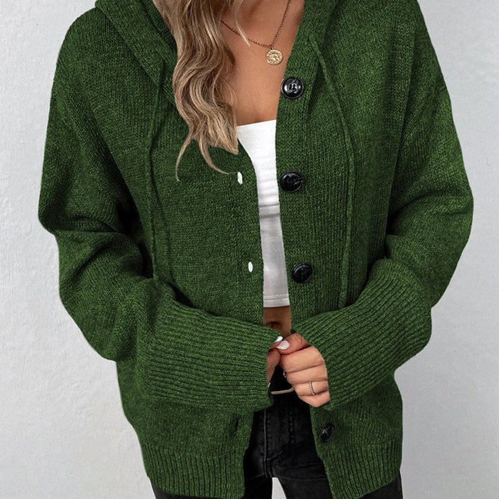 Cardigan Donna con Cappuccio e Coulisse Casual