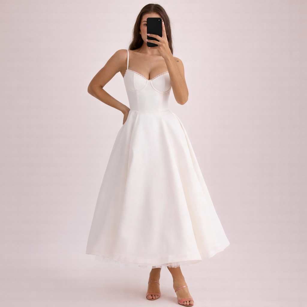 Valeria | Abito Midi Donna con Corsetto Strutturato e Vestibilità Valorizzante 6