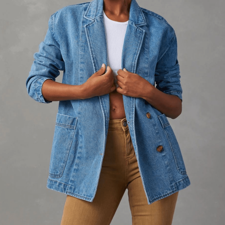 Giacca Donna in Denim Casual Vestibilità Regular - Vesarelli