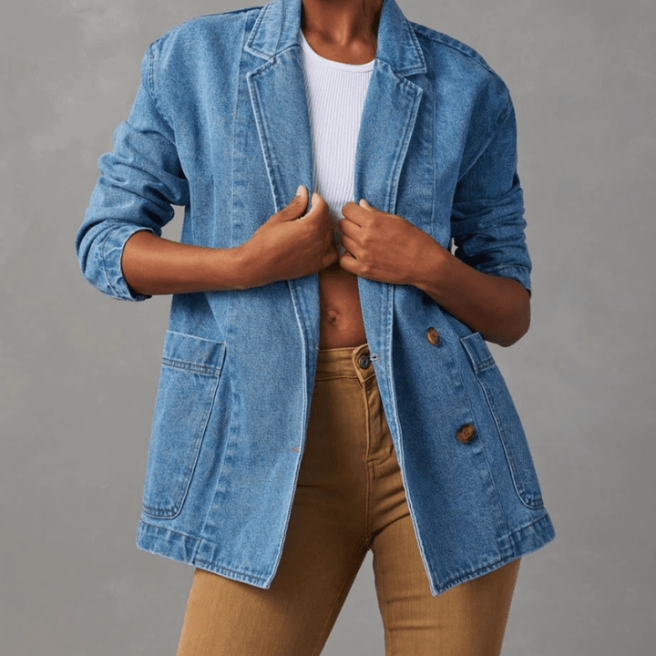 Giacca Donna in Denim Casual Vestibilità Regular - Vesarelli