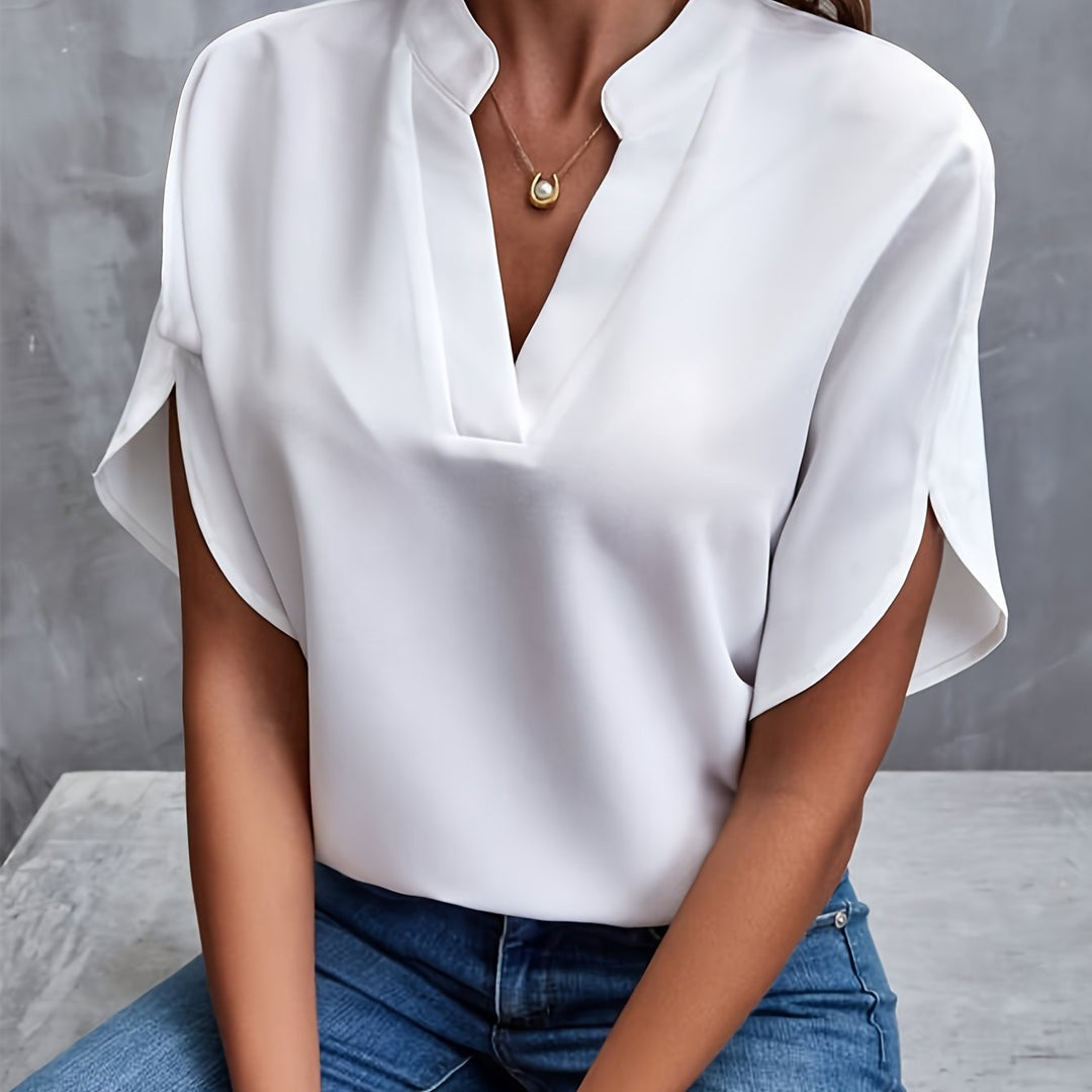 Camicetta Donna Elegante Maniche Corte Slim Fit - Vesarelli