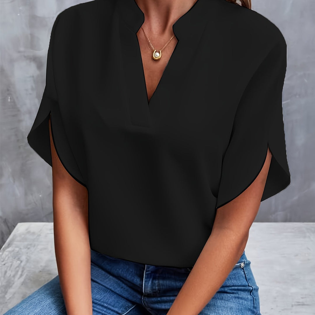 Camicetta Donna Elegante Maniche Corte Slim Fit