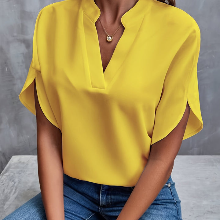 Camicetta Donna Elegante Maniche Corte Slim Fit