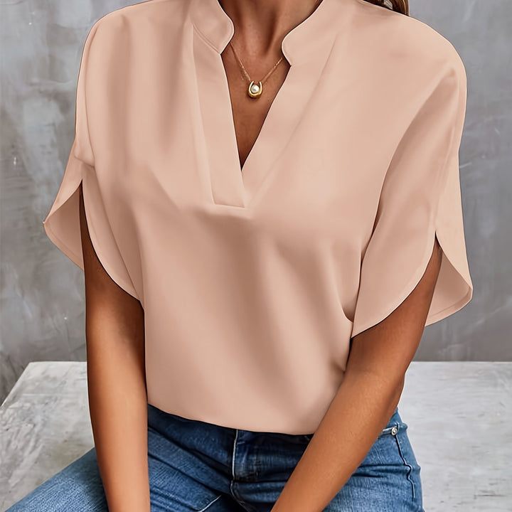 Camicetta Donna Elegante Maniche Corte Slim Fit