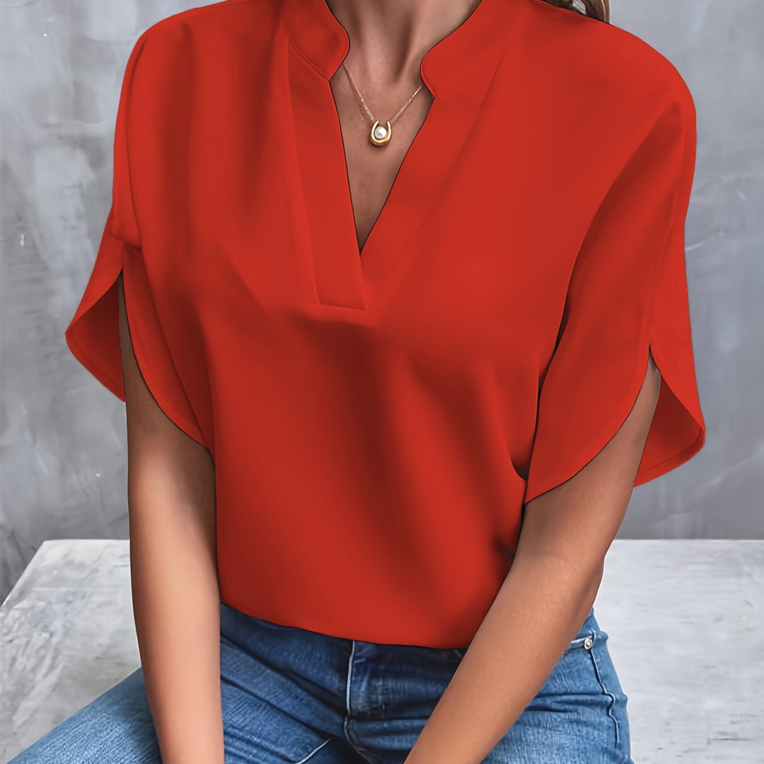 Camicetta Donna Elegante Maniche Corte Slim Fit