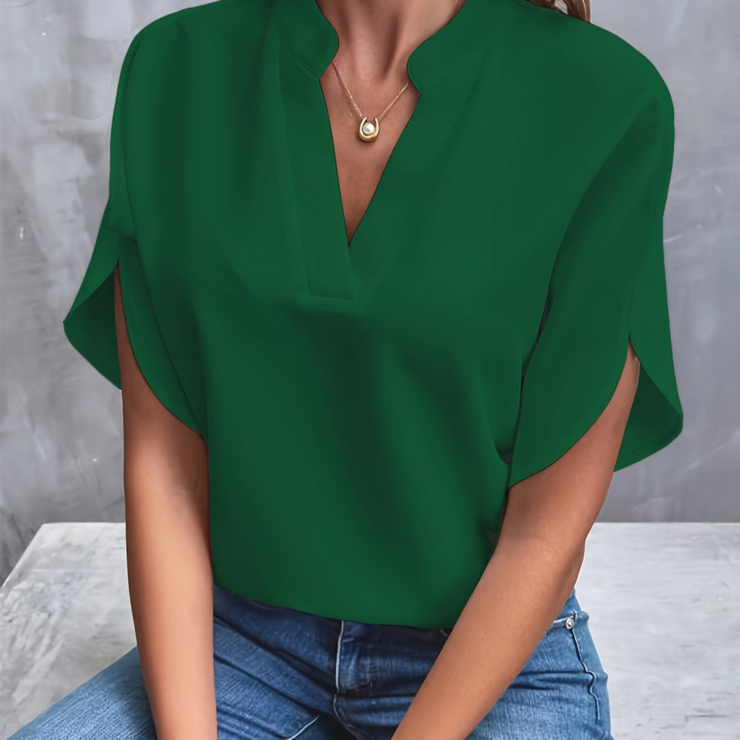 Camicetta Donna Elegante Maniche Corte Slim Fit