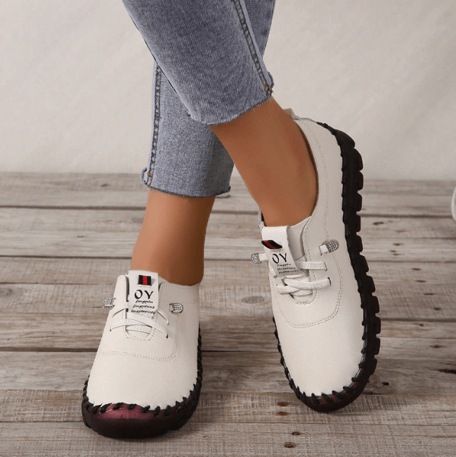 Velia | Scarpe In Pelle Vegana Con Suola Profilata Bianco