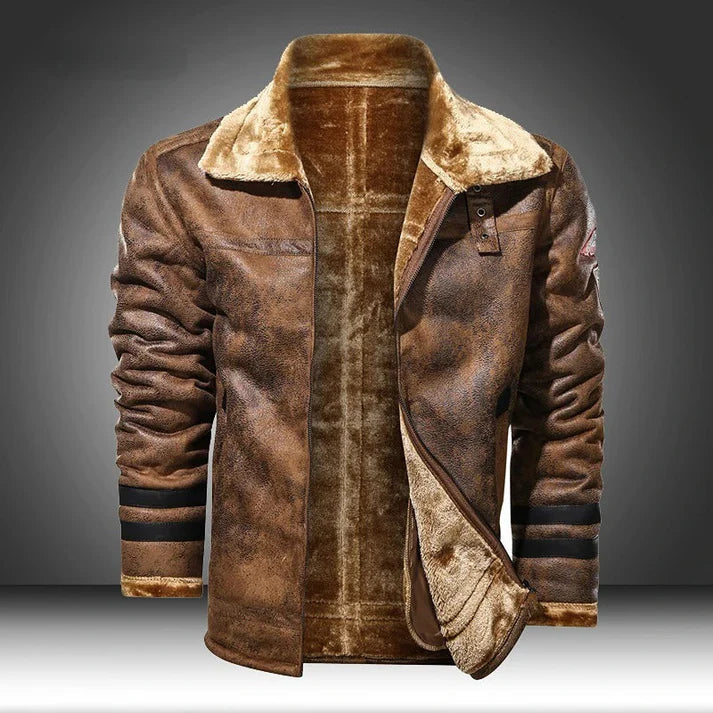 Giacca Bomber Uomo in Pelle Elegante Classica - Vesarelli