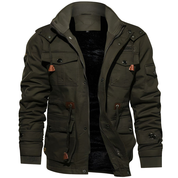 Giacca Uomo Militare con Cappuccio e Tasche Multiple - Vesarelli
