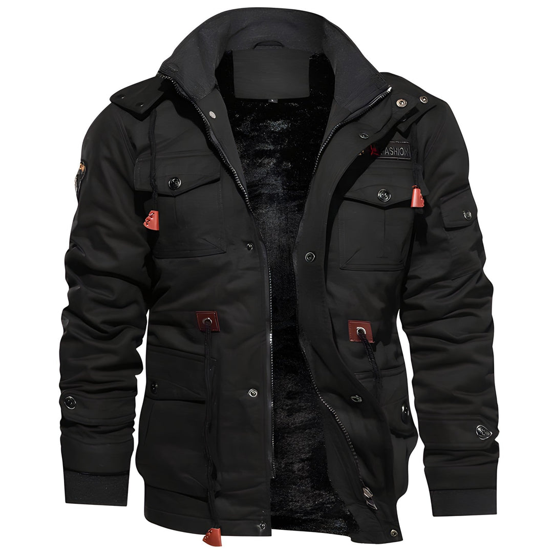 Vento | Giacca Militare Uomo con Cappuccio e Tasche Multiple 10