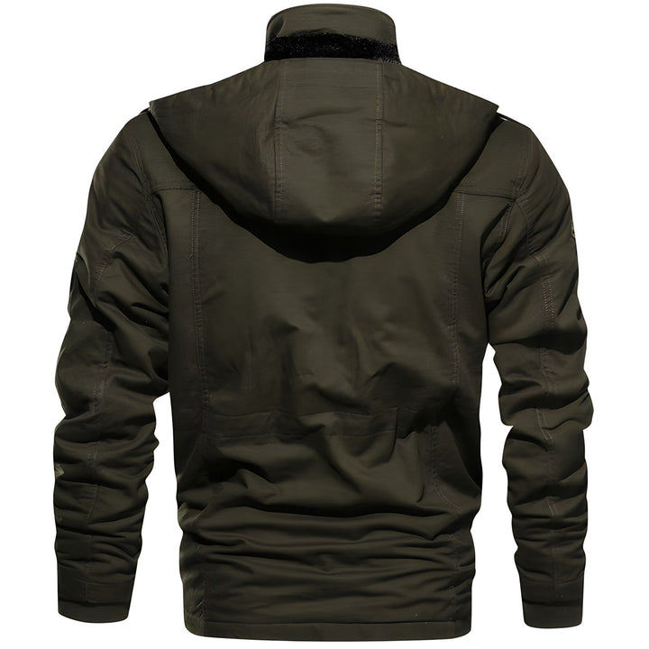 Vento | Giacca Militare Uomo con Cappuccio e Tasche Multiple 2