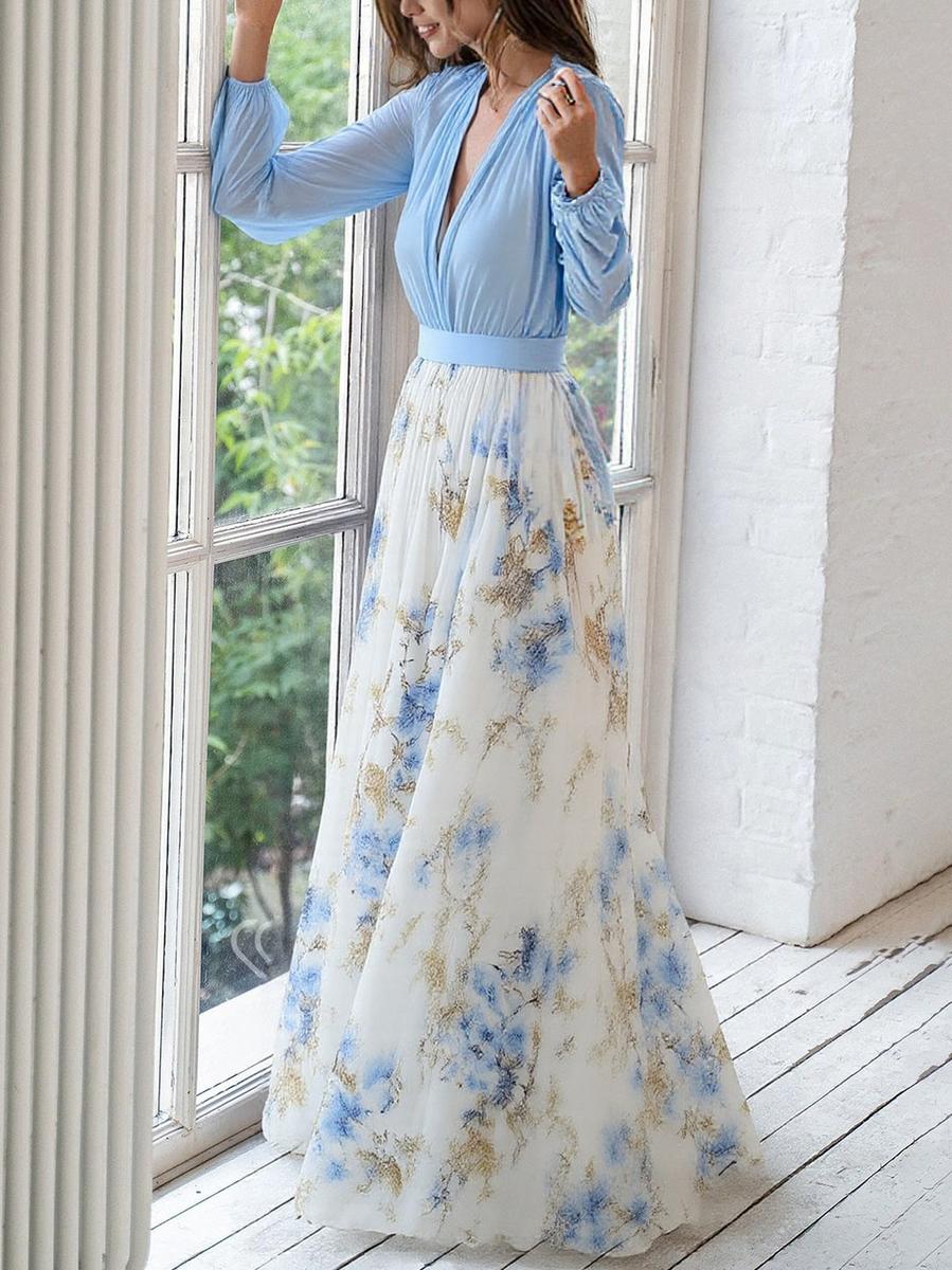 Vestito lungo Donna | Stampa floreale & Gonna fluida che slancia