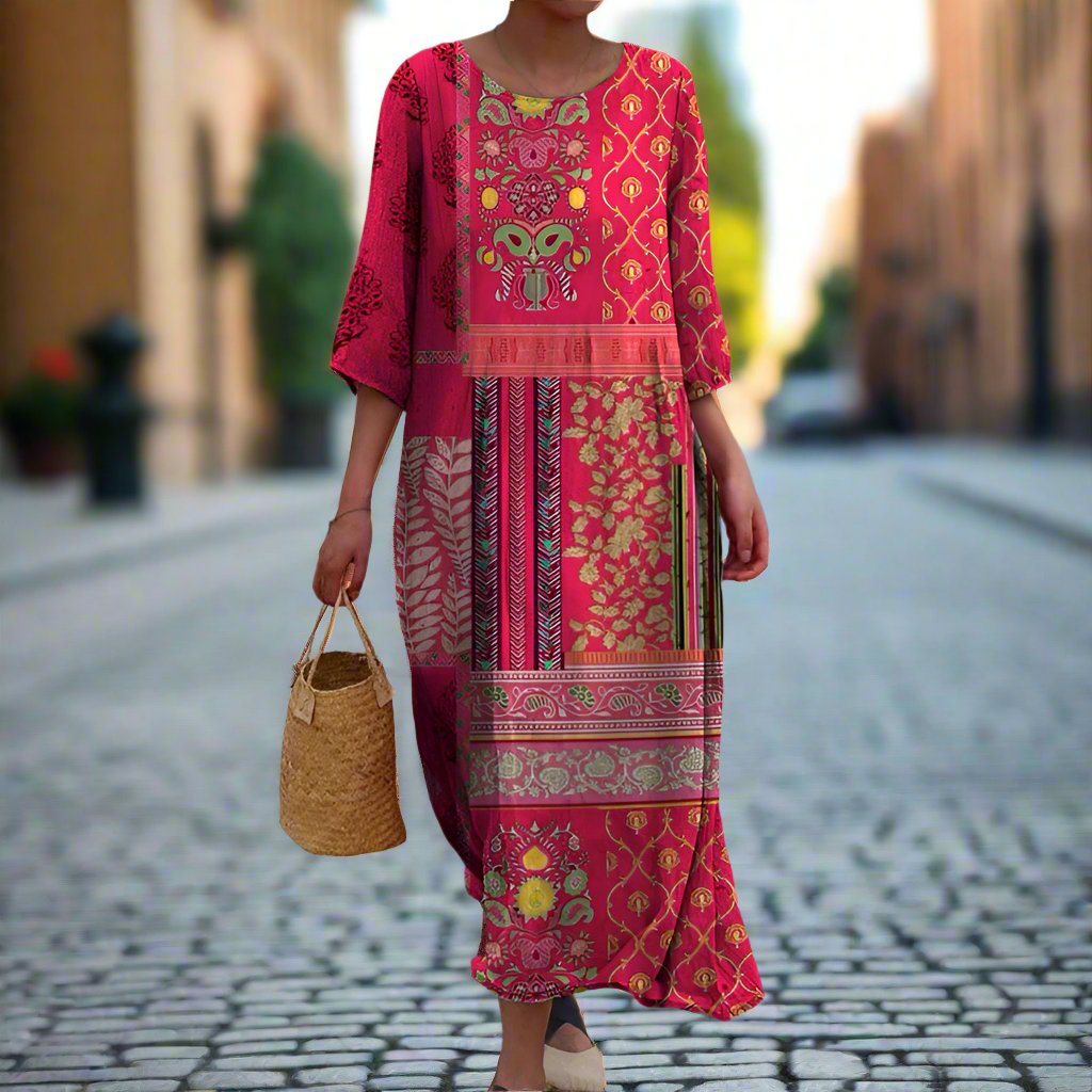 Vestito lungo Donna | Stile boho & Vestibilità morbida che valorizza