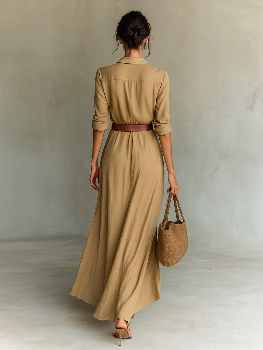 Vestito lungo casual Donna | Vita Definita & Drappeggio Elegante