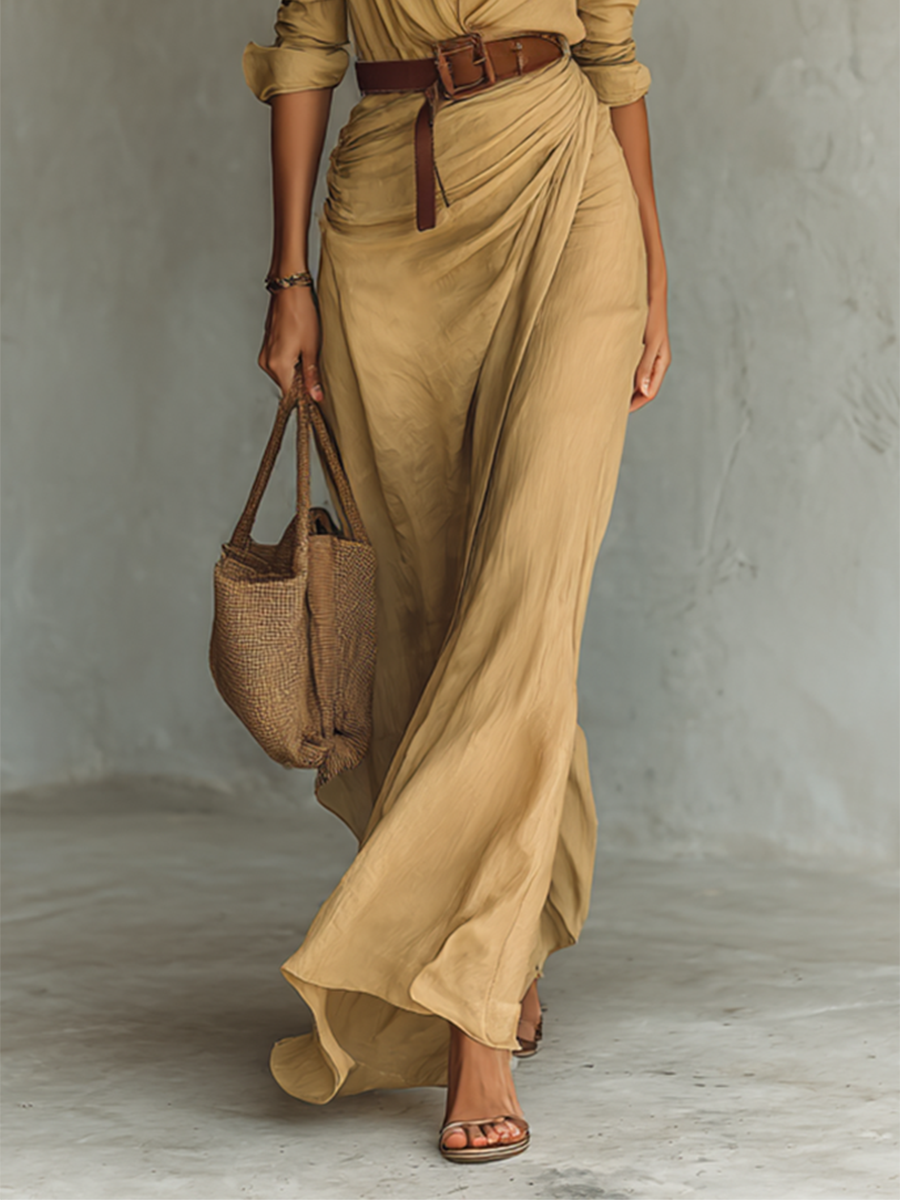 Vestito lungo casual Donna | Vita Definita & Drappeggio Elegante