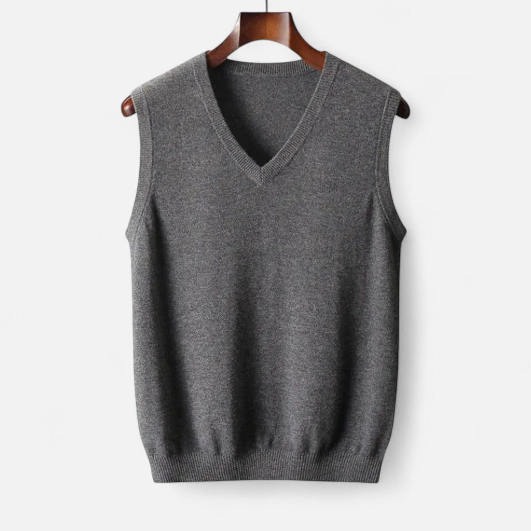 Gilet Uomo in Maglia Scollo a V Slim Fit Senza Maniche - Vesarelli
