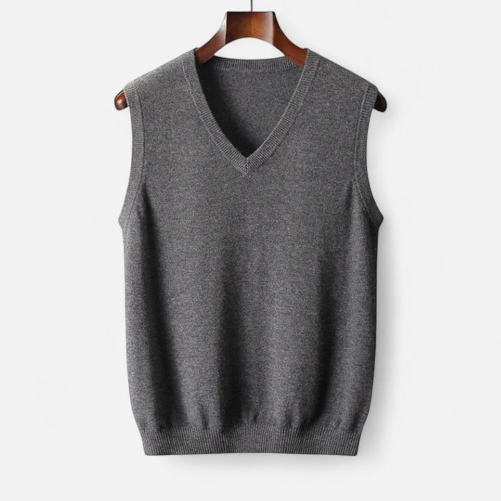 Gilet Uomo in Maglia Scollo a V Slim Fit Senza Maniche - Vesarelli