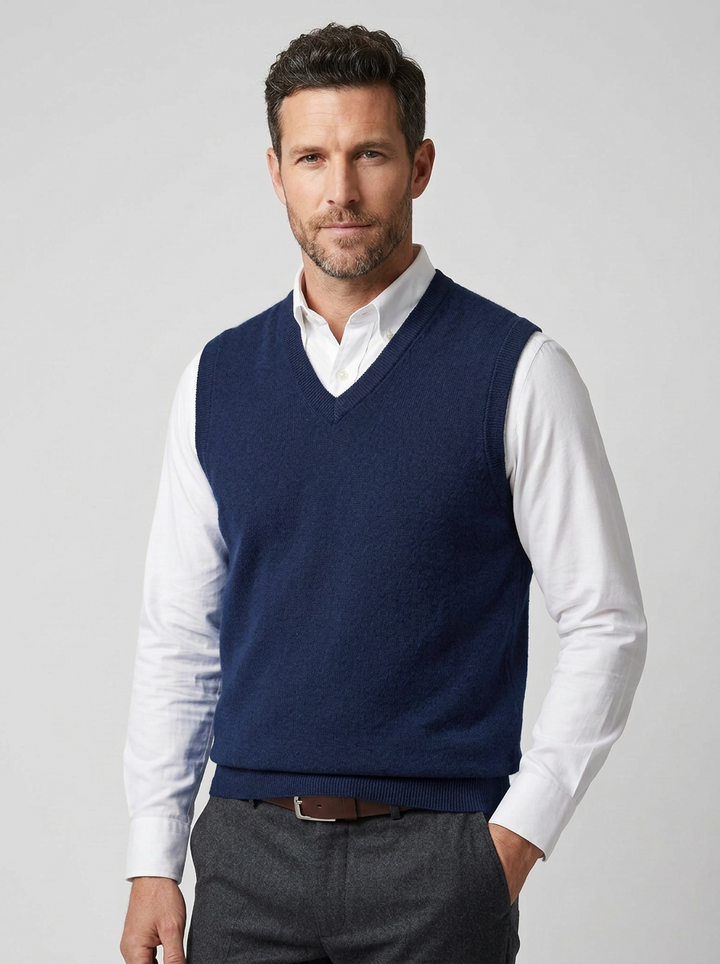 Vesto | Gilet Uomo Scollo a V Maglia Slim Fit Senza Maniche 5