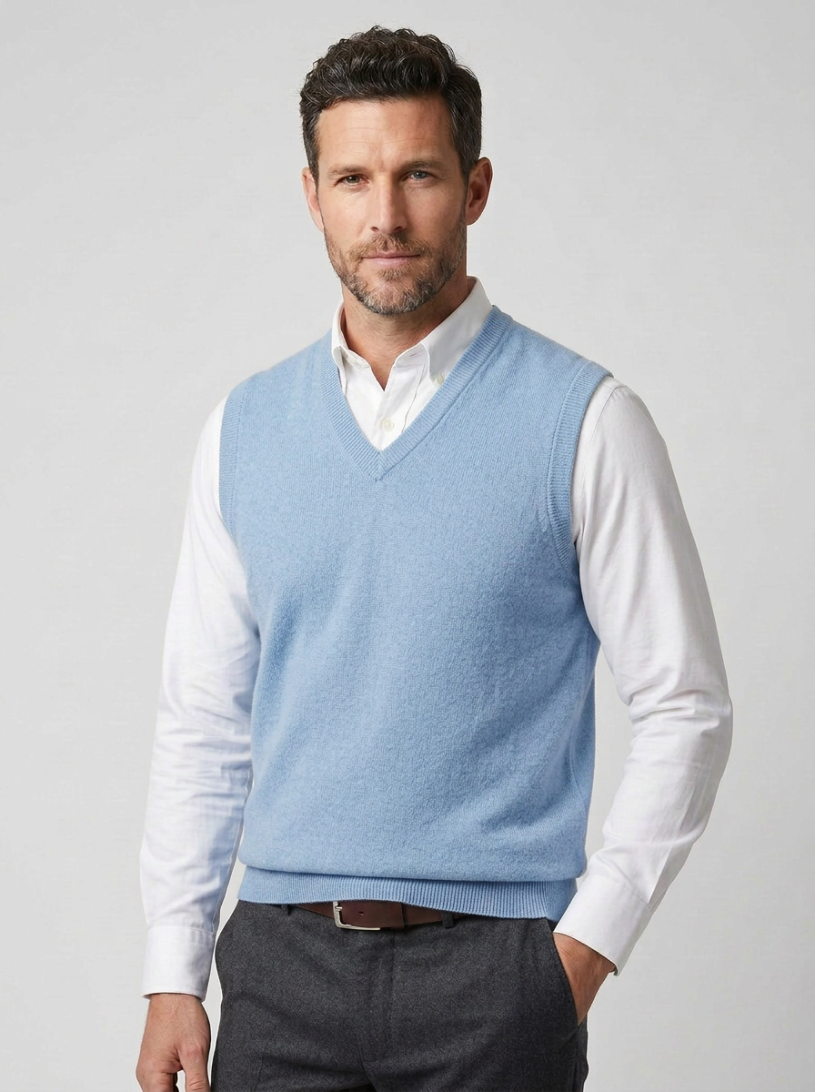 Vesto | Gilet Uomo Scollo a V Maglia Slim Fit Senza Maniche 7