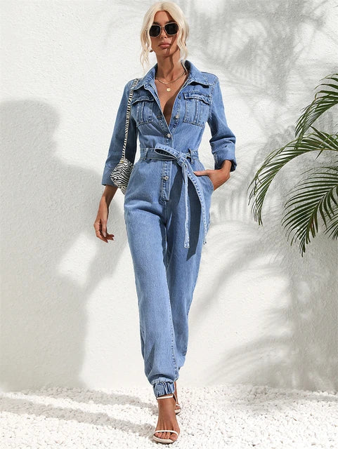 Tuta Donna in Denim Comoda Vestibilità Regular - Vesarelli
