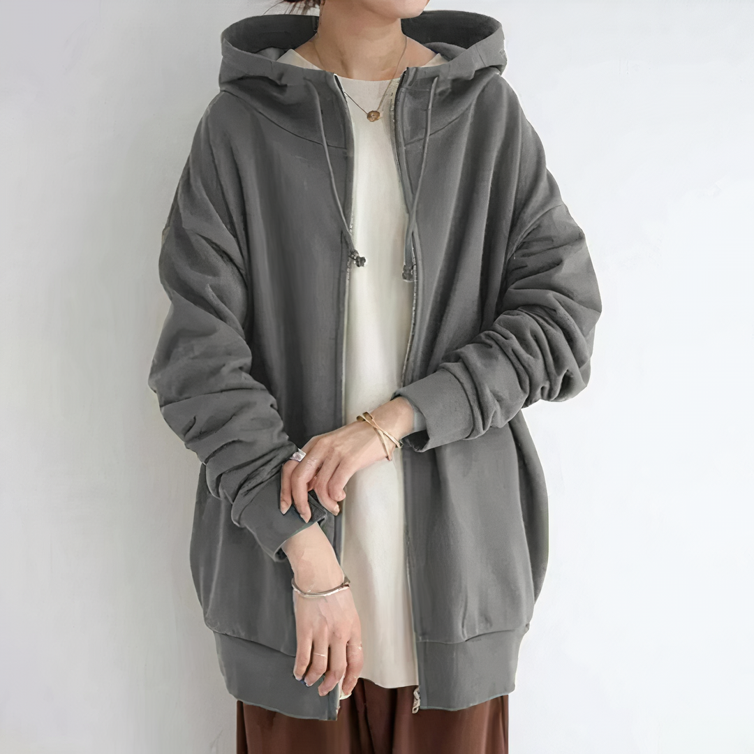 Felpa Donna con Cappuccio Tessuto Morbido Oversize - Vesarelli