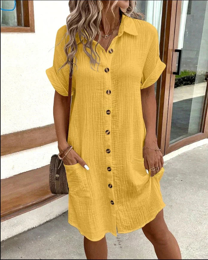 Vestito Camicia Donna Casual Morbido Confortevole