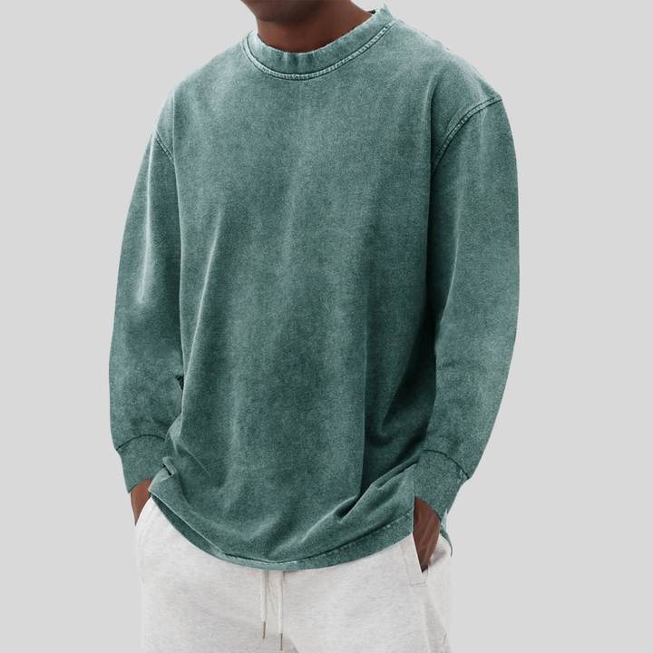 T-shirt Uomo Maniche Lunghe Cotone Comfort Quotidiano