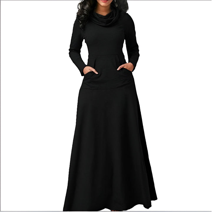 Abito Maxi Donna Maniche Lunghe Caldo Stile Moderno - Vesarelli