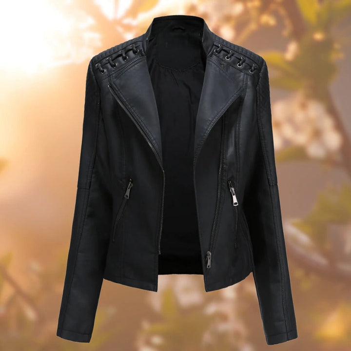Giacca Estiva Donna in Pelle Elegante Slim Fit - Vesarelli