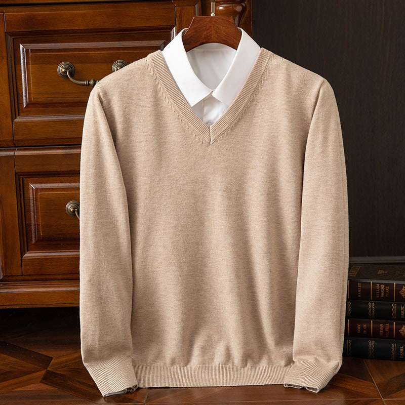 Maglione Estivo Uomo Misto Cotone Scollo a V Morbido - Vesarelli