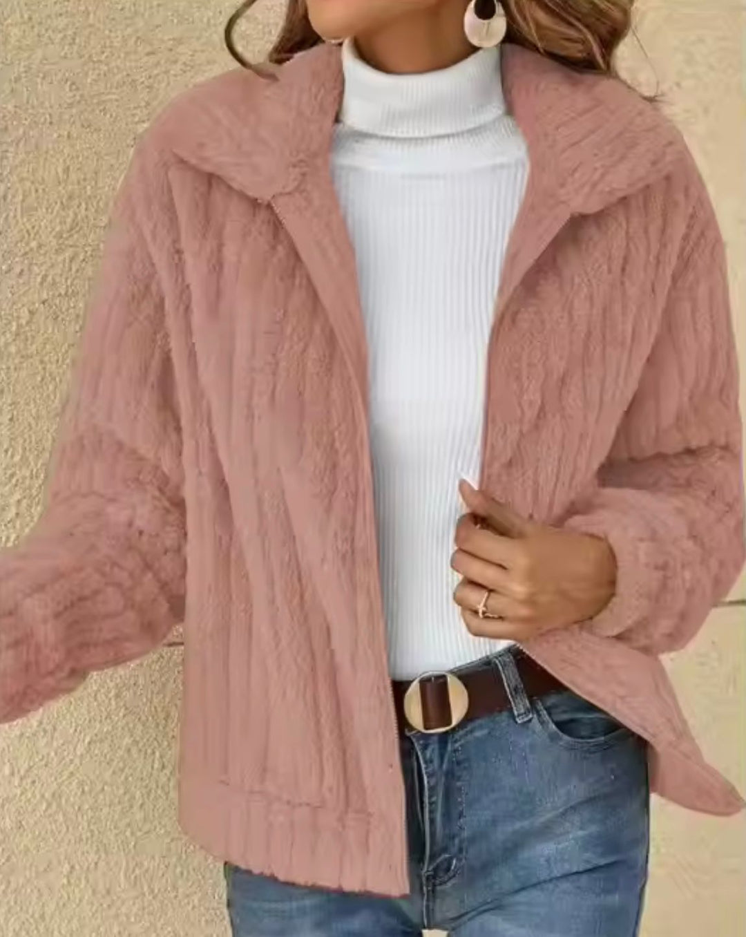 Giacca Donna Teddy con Cappuccio Elegante e Comoda