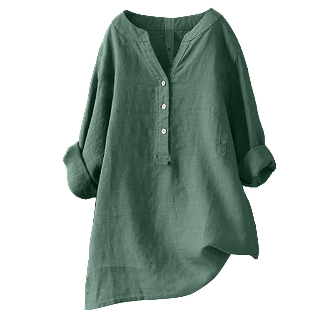 Camicia Donna Cotone Leggera Taglio Rilassato Manica Lunga Ampia