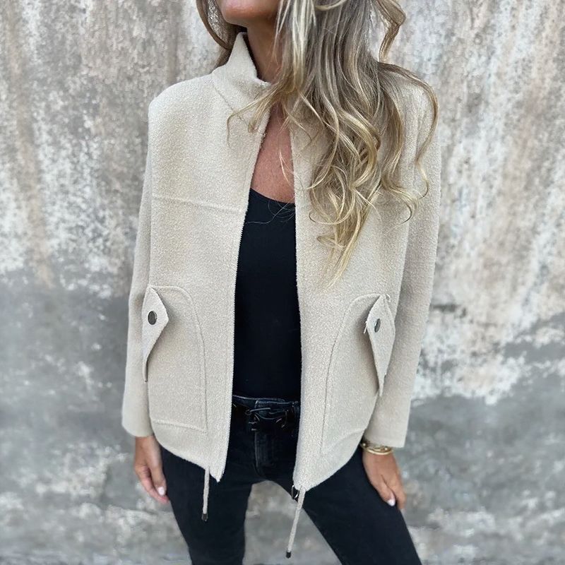 Giacca Donna Invernale Collo Alto con Cerniera Elegante
