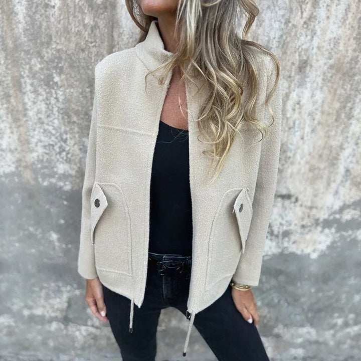 Giacca Donna Invernale Collo Alto con Cerniera Elegante