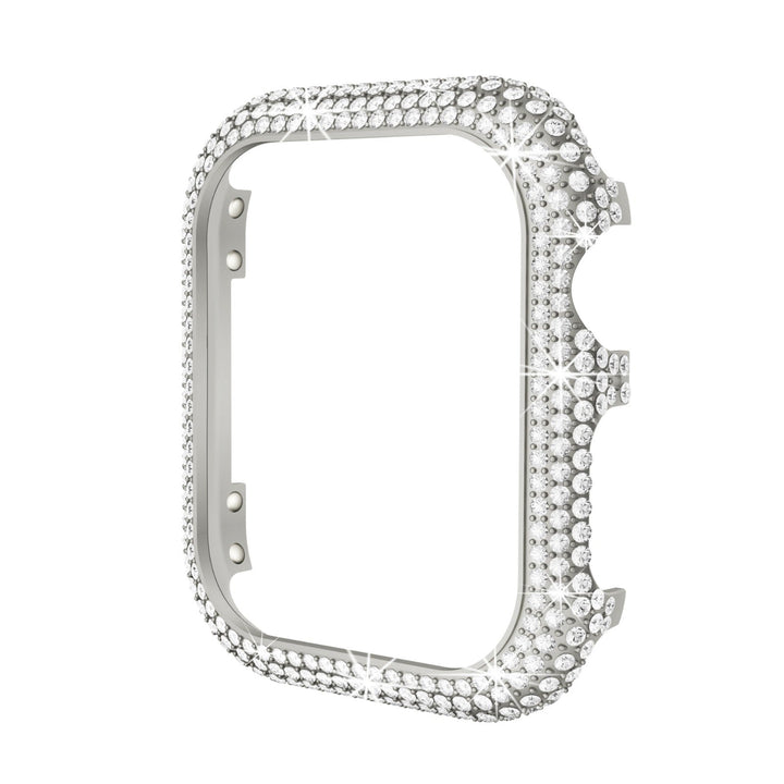 Cover in cristalli per smartwatch, elegante e scintillante, perfetta per personalizzare e proteggere il dispositivo. Accessorio di lusso per orologi digitali.