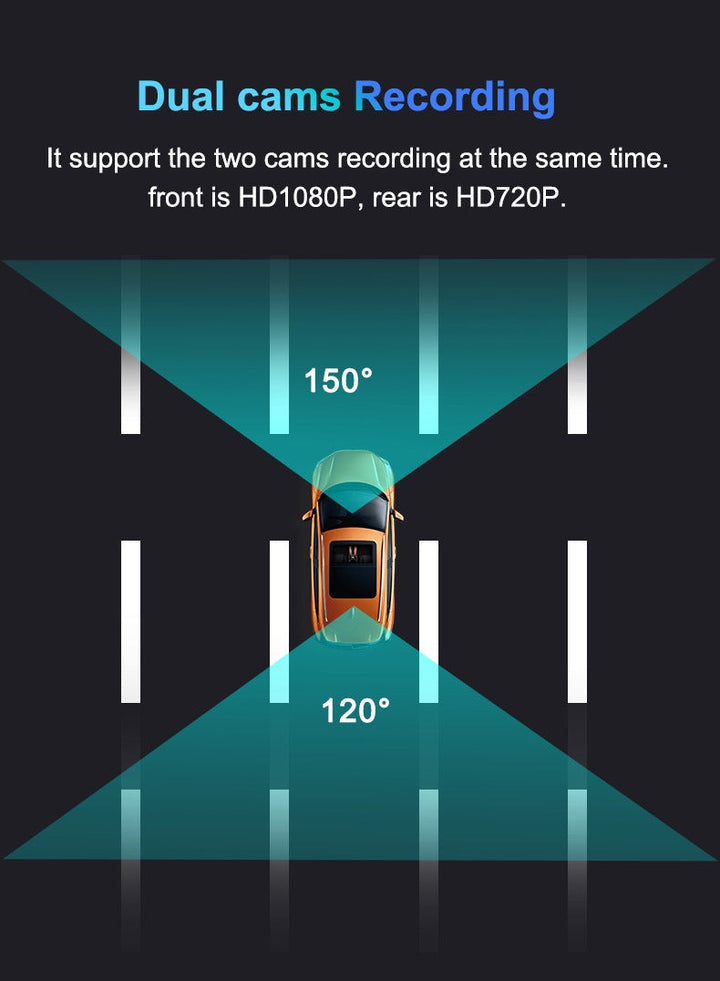 Dashcam Auto 4K Anteriore e Posteriore Visione Notturna Modalità
