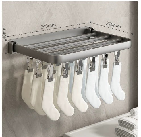 Stendibiancheria Tre Ante con Aste e Clip Organizer Salvaspazio