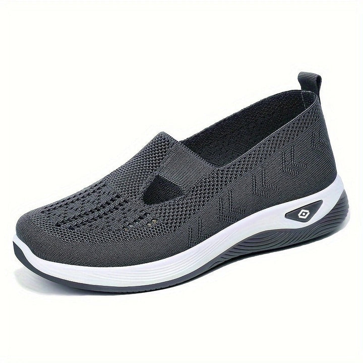 Mocassini Donna Slip-On Tessuto Lavorato a Maglia Dettaglio Catena
