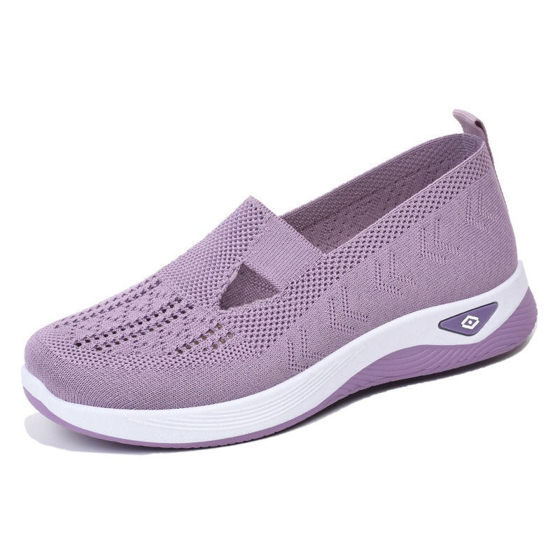 Mocassini Donna Slip-On Tessuto Lavorato a Maglia Dettaglio Catena