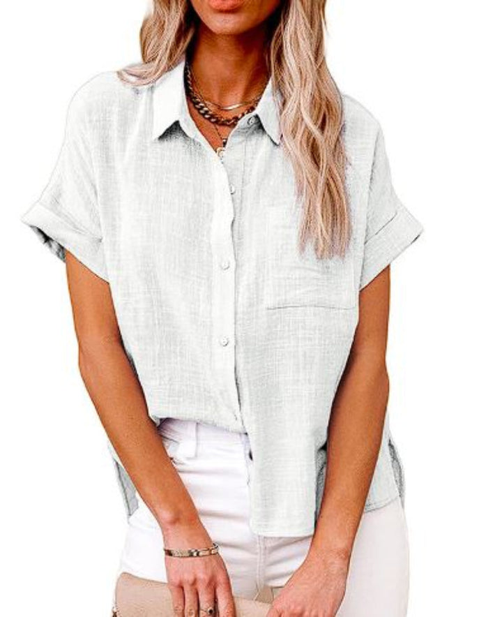 Camicia Donna Elegante Bottoni Manica Lunga