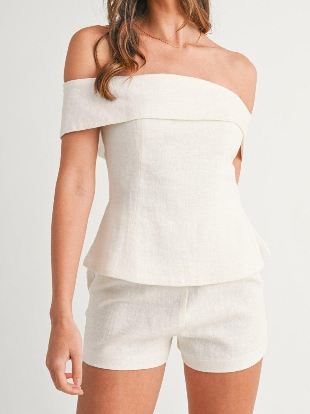 Completo Donna Due Pezzi Cotone Lino Abito Elegante Leggero