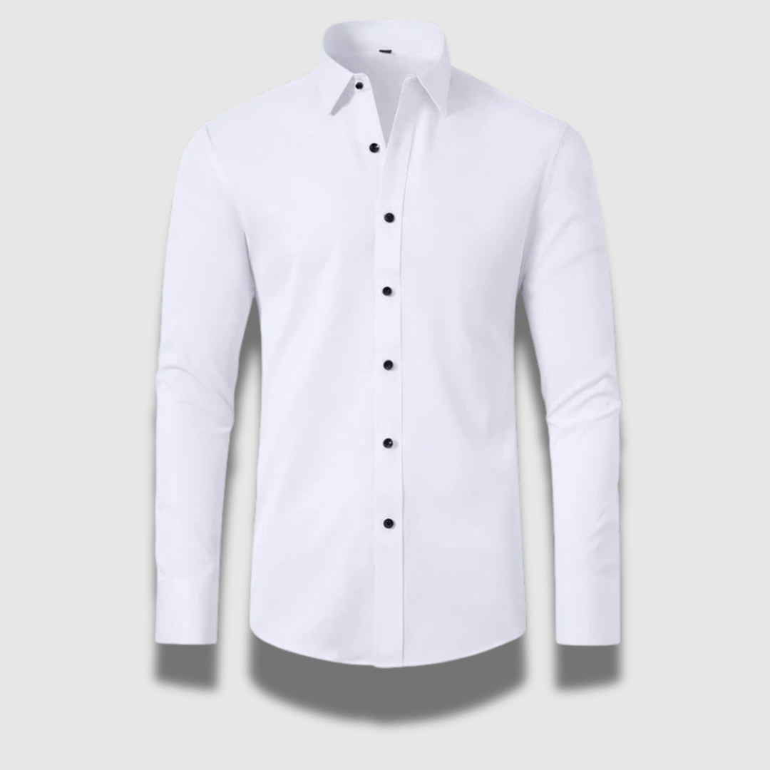 Camicia Uomo Elasticizzata Tessuto Antipiega Slim Fit