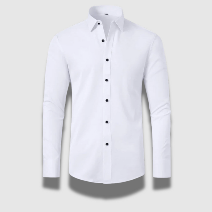 Camicia Uomo Elasticizzata Tessuto Antipiega Slim Fit