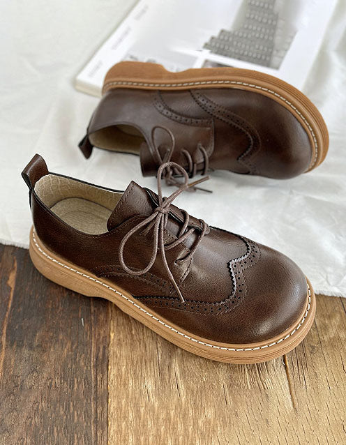 Scarpe Oxford Donna Punta Quadrata Larga