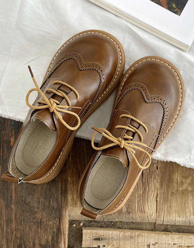 Scarpe Oxford Donna Punta Quadrata Larga