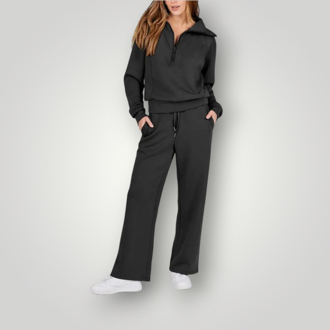 Completo Loungewear Donna Due Pezzi Tessuto Morbido Vestibilità Comoda