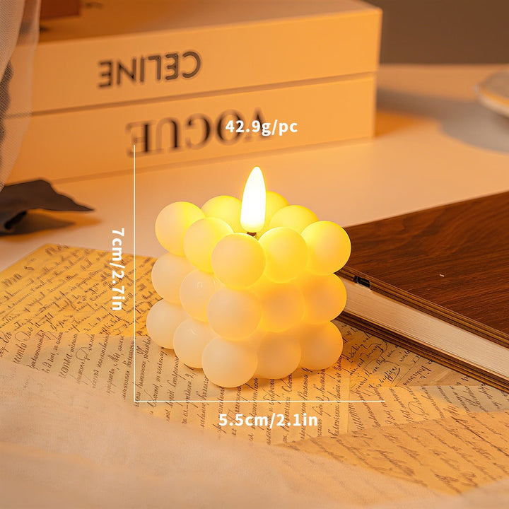 Candela LED in Vetro Smerigliato Design Palla di Neve Elegante - Vesarelli