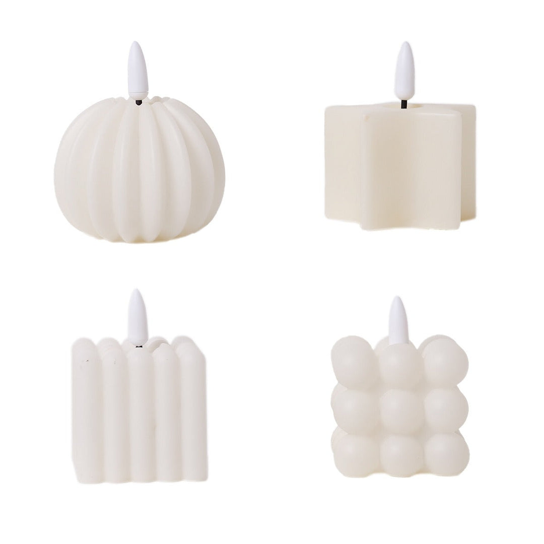 WinterShine – Elegante candela a LED in vetro smerigliato con design a palla di neve 7