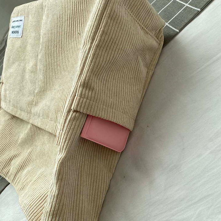 Borsa Tracolla Donna in Tela Velluto a Coste Classica Resistente